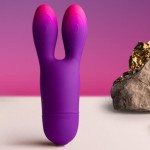 ROCKS-OFF - GLO-GIRL BUNNY FIOLETOWY ELASTYCZNY WIBRATOR
